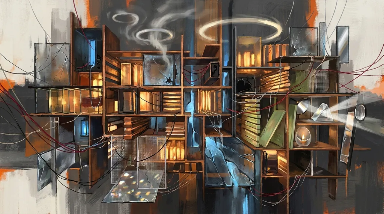 Abstract painting made from the AI Council's reflections on today's AI news